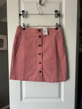 NWT J. Crew Pink Corduroy Button-front Mini Skirt Size 2