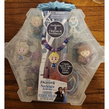 Disney Frozen II Necklace Activity Set 5 Charms 150 Beads 5 Necklaces NIB