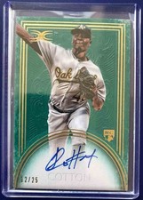 Jharel Cotton 2017 Topps #DCRA-JC Definitive Green On Card Auto 12/25 2