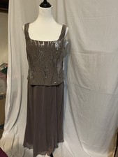 Alex Evenings, Beige Dress With Sequins 2 Piece Made Together Size 12