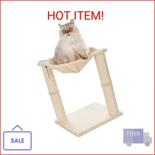 Amazon Basics Cat Condo Tower with Hammock Bed and Scratching Post,Easy to Assem