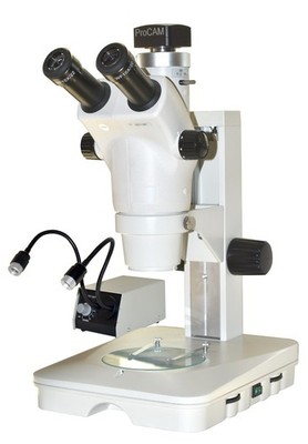 Super Zoom 1:10 Stereo Microscope LED Fiber Light 110mm/4.5'' WD 5Mp USB Camera