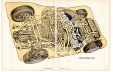 1962 COOPER MONACO BUICK ~ ORIGINAL 2-PAGE MAGAZINE CUT-A-WAY