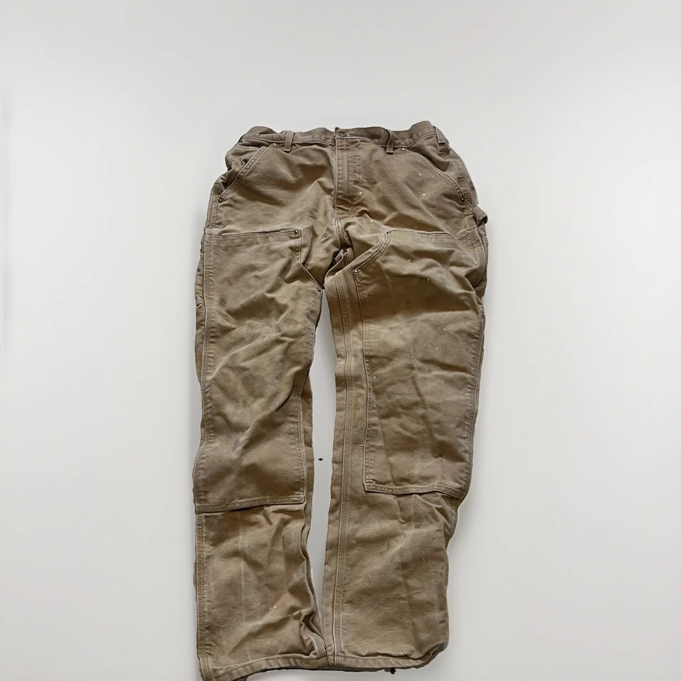 Carhartt Double Knee B01-BRN Brown Work Trousers 31x32 USA Made -2000 Vintage, photo 1 of 5