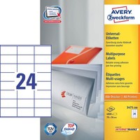 Avery Zweckform Etiketten 3475-200 Weiß 70,0 X 36,0 Mm, 220 Blatt