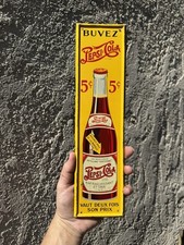 Pepsi Cola Tin Door Push EARLY MINT 1932 RARE PEPSI COLA Advertising Sign Rare