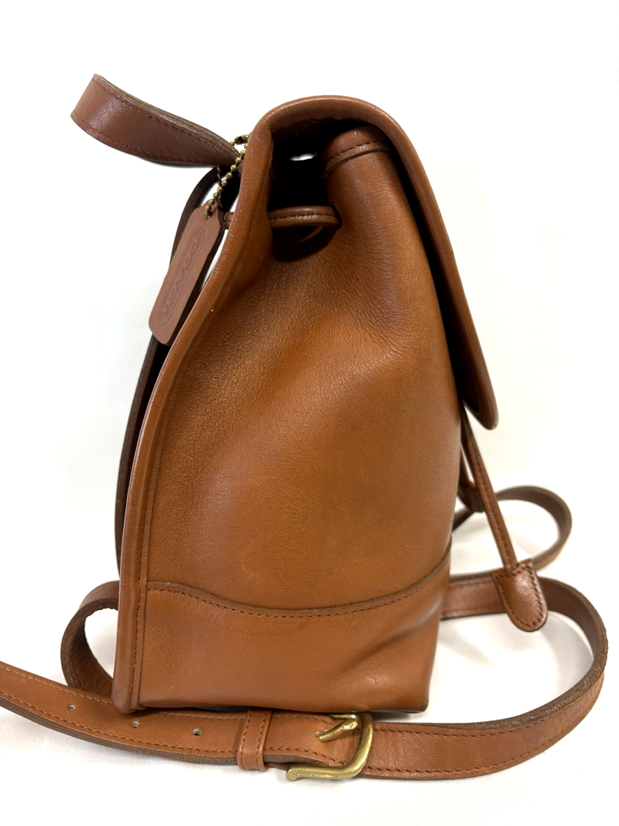 Vintage Coach Backpack 9960 Brown Leather Daypack 90s Turn Lock | eBay