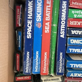 Intellivision Game Lot Auction, Games In Box Some Loose With Overlays