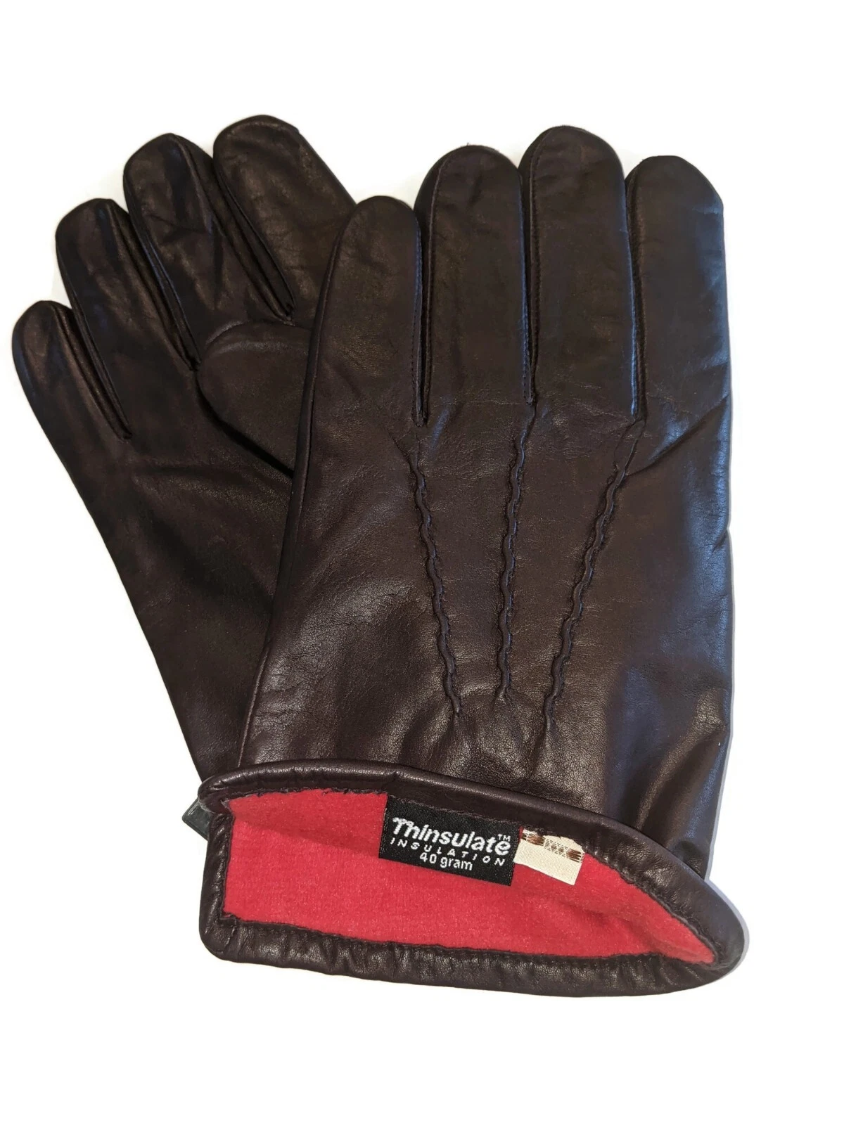 Men's Leather Thinsulate Gloves,Brown, 4XL NEW.