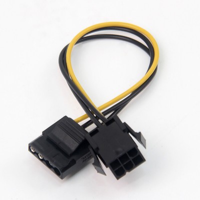 1 Stck. Verlängerungskabel 6Pin Buchse auf Ide 4Pin Stecker 20cm für PC Netzteil
