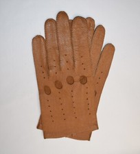 Woman  s Made In Italy Brown Leather Car Driving Gloves Size 7
