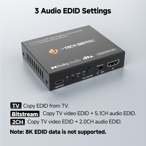 4K 60Hz HDMI Audio Extractor w/ HDMI-ARC & Audio Downmix Function - Picture 6 of 8