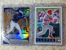 2019 Chronicles Phoenix Brandon Lowe RC Neon Orange/17 & Bryce Harper Classics