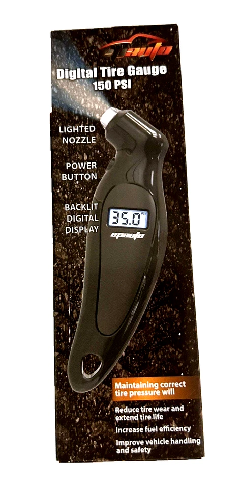 Medidor/probador digital de presión de aire para neumáticos epauto para automóvil bicicleta camión negro Foto 2 de 4