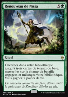 Magic the Gathering MTG Nissa's Renewal (180) Battle for Zendikar French  LP