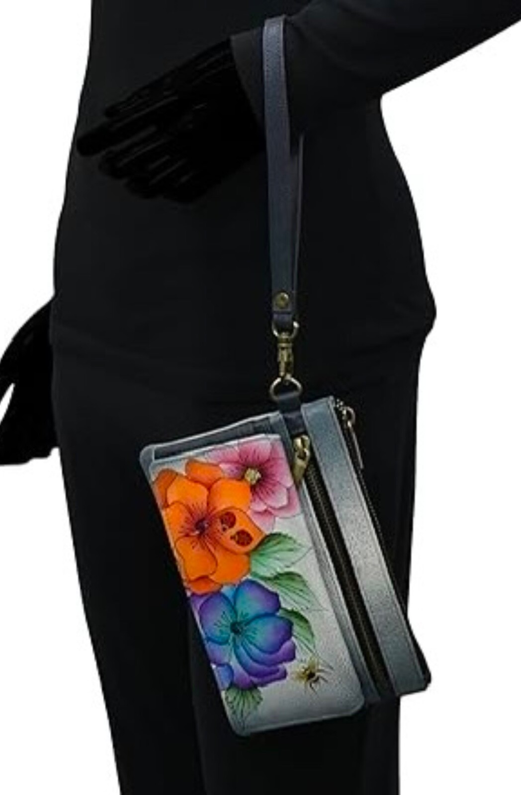 Anuschka Anna NWT🌺Wristlet Organizer Wallet-Paradise Found Grey-1838-PDF-GRY