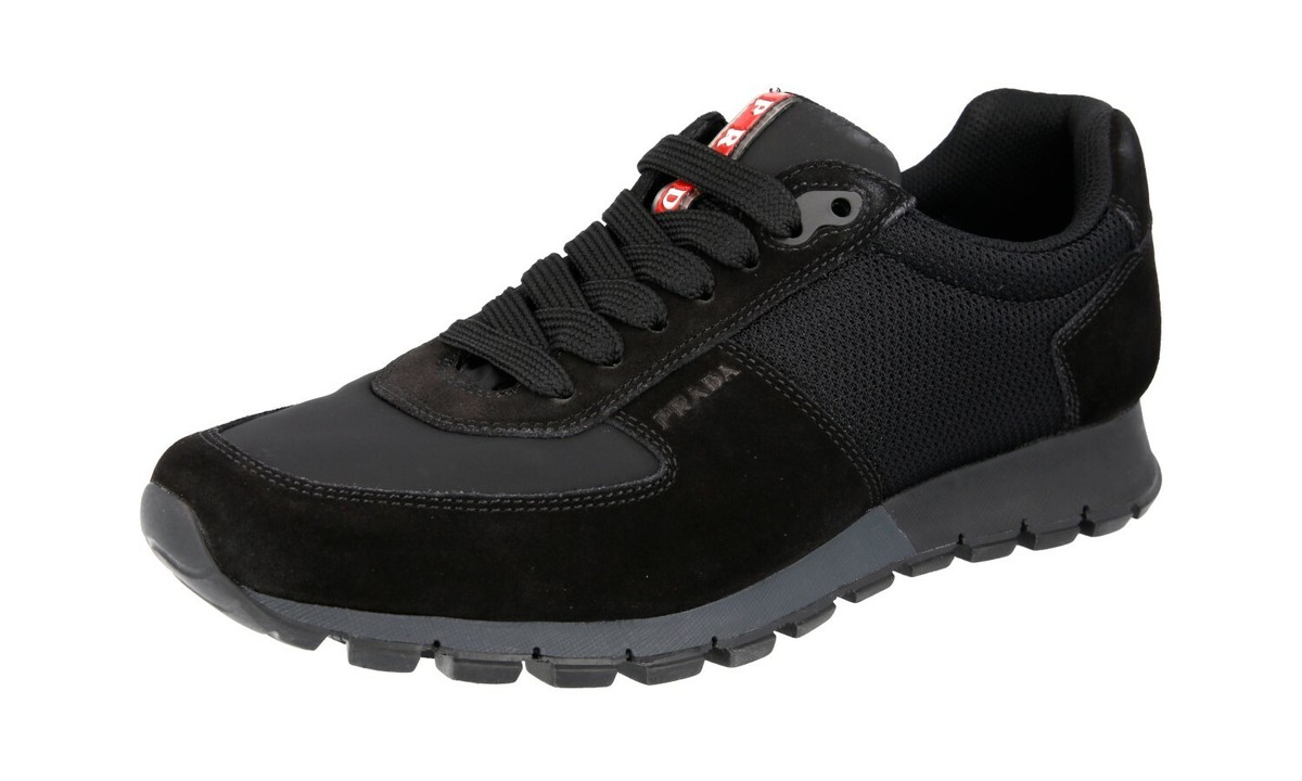 AUTH LUXURY PRADA MATCHRACE SNEAKERS SHOES 4E2700 BLACK US 7