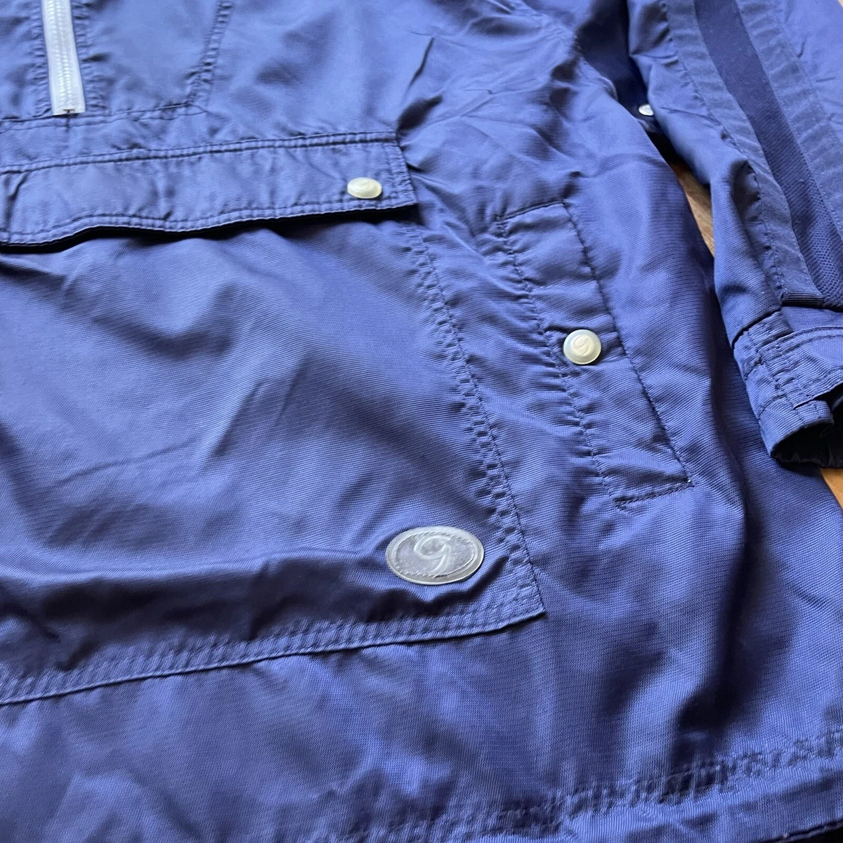 Vintage GAP Nylon Anorak Pullover Jacket Large Blue Oasis 90's