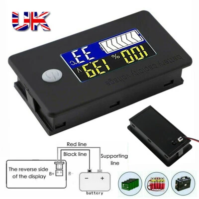 LCD Digital 12V Battery Charge Capacity Status Display Indicator Monitor Meter