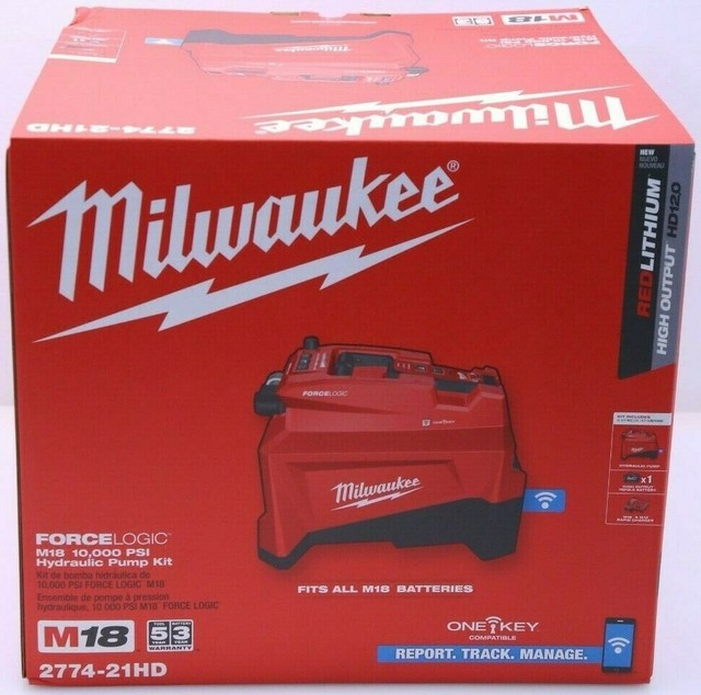 Milwaukee M18 277421HD 10,000 PSI Hydraulic Pump Kit with 12.0 Ah