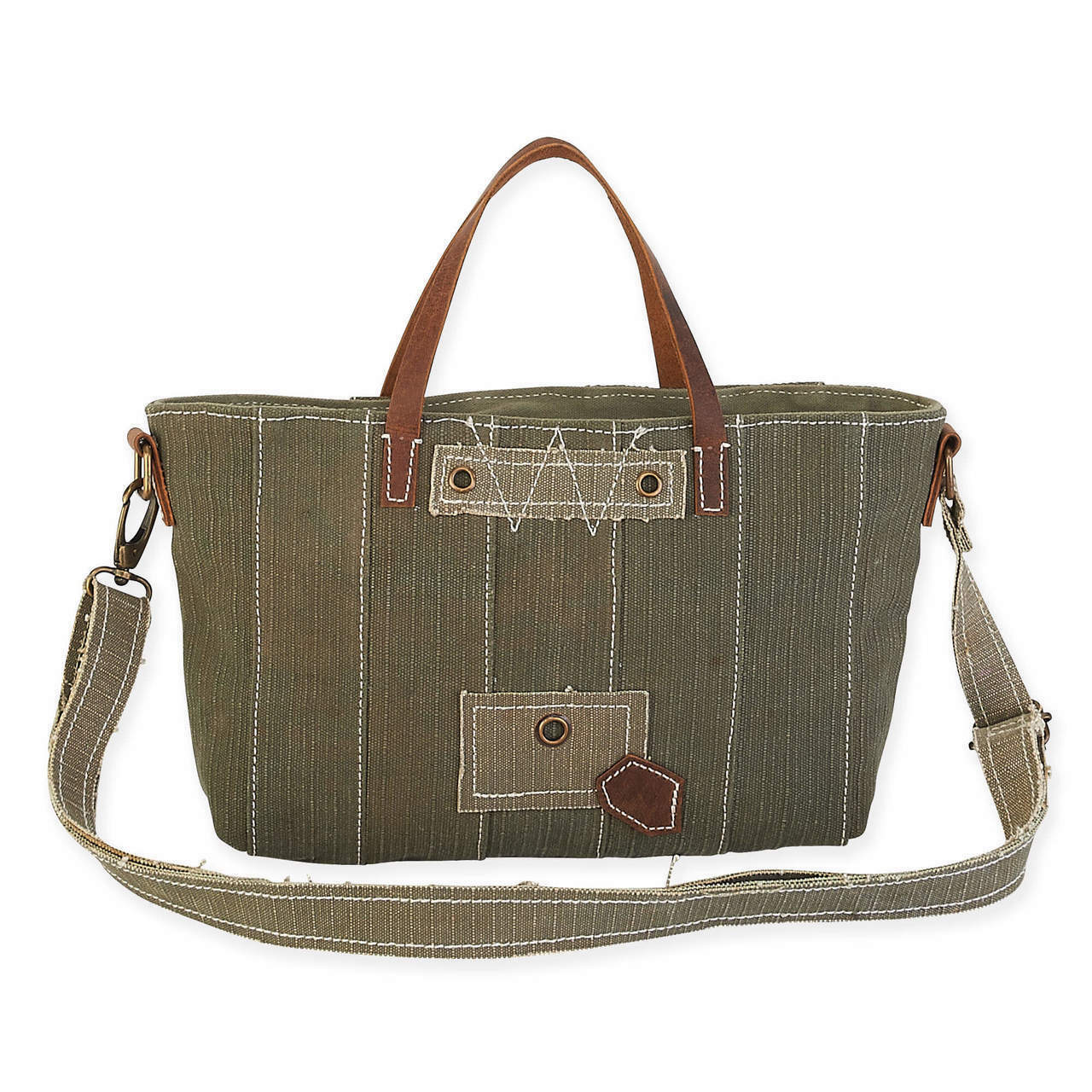 Маленькая ручная сумка-тоут / сумка через плечо Uchi Nellie с тентом на колесиках цвета хаки