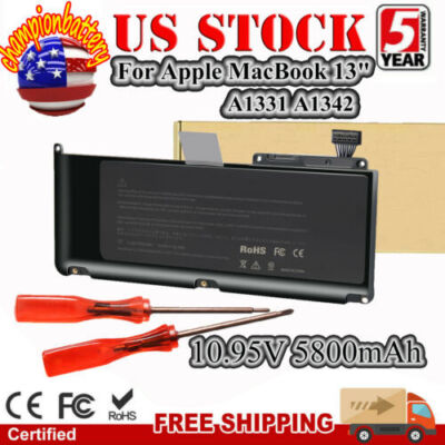 For Apple MacBook Unibody 13'' A1331 A1342 Late 2009 / Mid 2010 Battery 64Wh