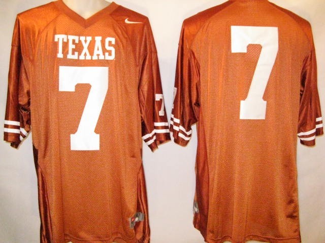 Texas Longhorns #7 Burnt Orange Men's Large 2010 Nike Twill