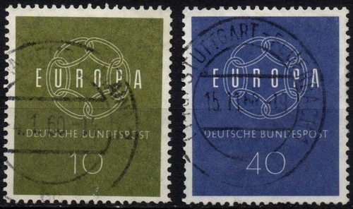 WEST GERMANY 1959 - Used Series 10 and 40 Pfg Europe CEPT #DR4