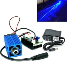 12V High Power 450nm 2W Blue Laser Diode Module Focusable Head W/ TTL Fan