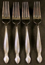 Stanley Roberts DEIDRE * Set of 4 * Rogers Co. 7 3/4" Dinner Forks Great Cond.