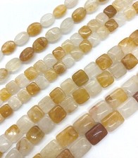 Natural Citrine Ovals 12x8mm Squares 8mm 10mm Rectangles 14x10mm 16in. Strands