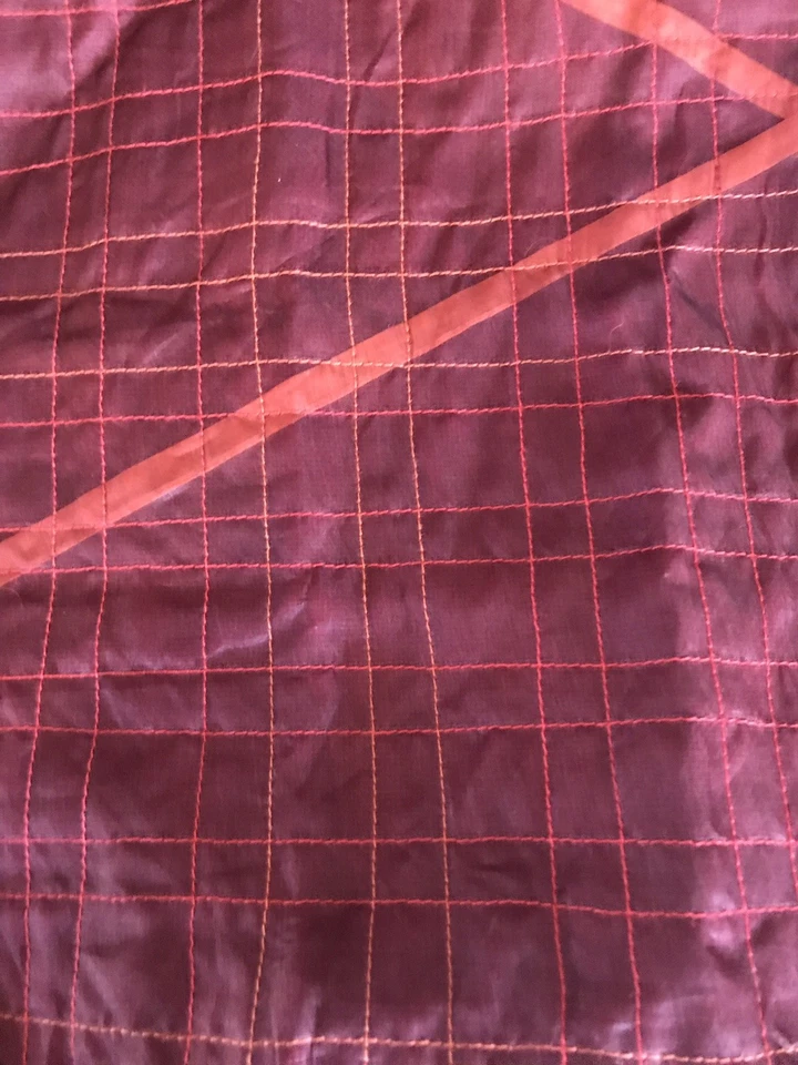 1 Calvin Klein Sham EURO Red Silk Tape Lines Campari Orange Beautiful! - Image 4 of 4