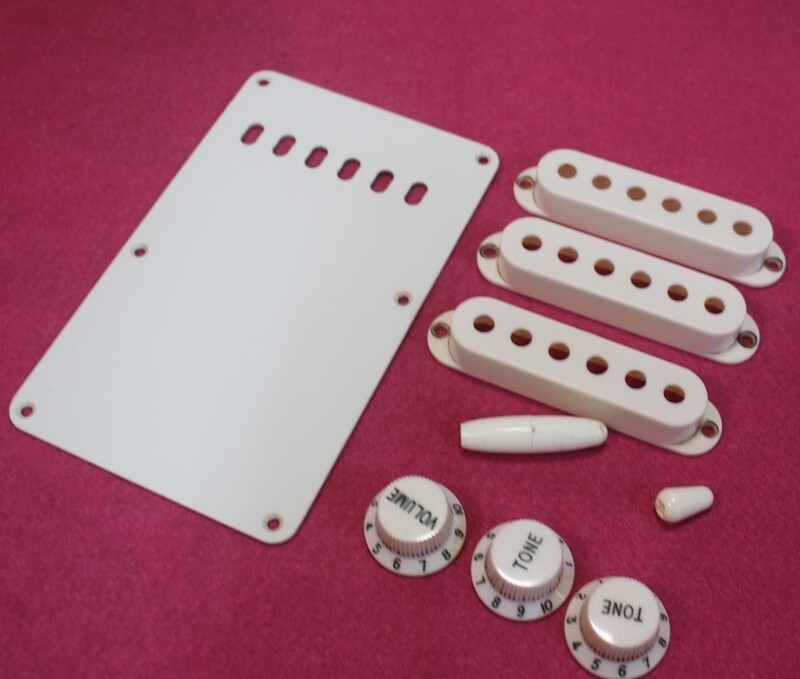 Aged Relic Parchment White Knobs Covers Back Plate Accessory Kit For USA Fender