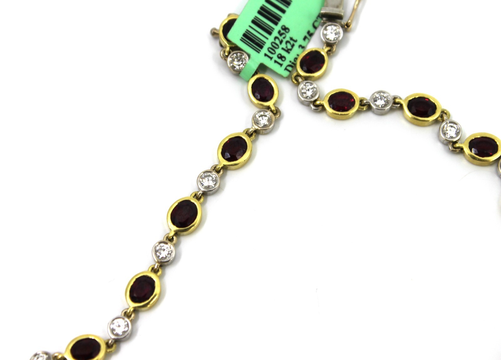 17k Solid Yellow & White Gold Ruby & Diamond Tenn… - image 7