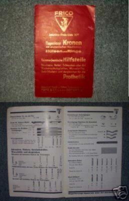 Price list Frico gold and silver cutting institute around 1920