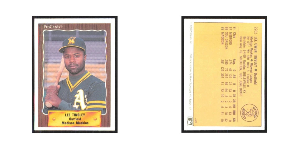 1990 ProCards Lee Tinsley Madison Muskies #2282 - Image 3 of 3