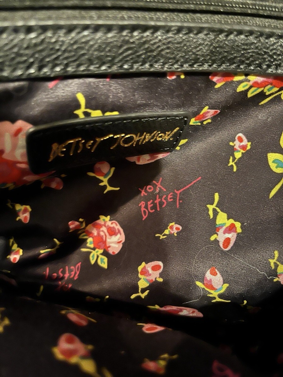 Betsey Johnson Black Quilted Skull Backpack with Pink and Yellow Zippers Betsey Johnson Black Nylon Skull Backpack Neon Zipper Fabric  main image 2