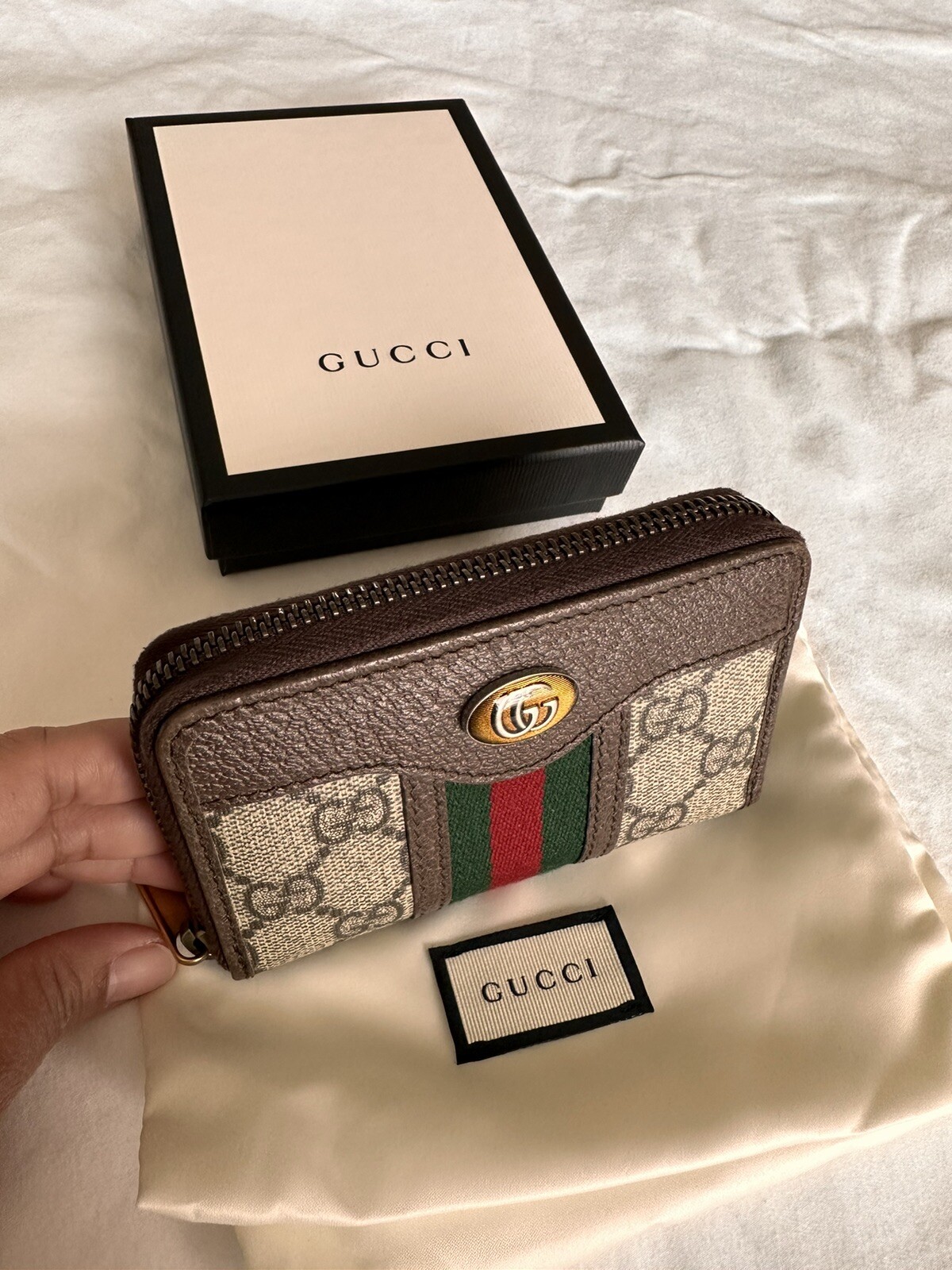 gucci leather card case wallet