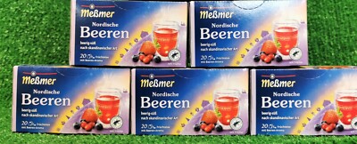 (7,40 /100g) 5x Messmer Tee Hyggelig Nordische Beeren  50g Meßmer Versand 0 !!!