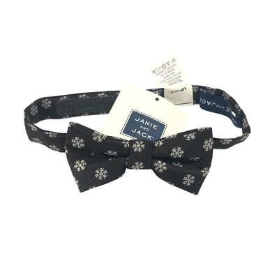Janie and Jack Boys Bowtie Snowflake Novelty Print Black Up to 3 Years