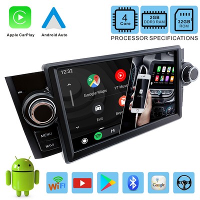 Android 13 4-Core Car Stereo GPS FM CarPlay 2GB+32GB For Fiat Grande Punto Linea