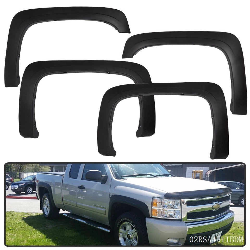 Factory Style Fender Flares Fit For 07-13 Chevy Silverado 1500/2500HD/3500HD - Image 2 of 4