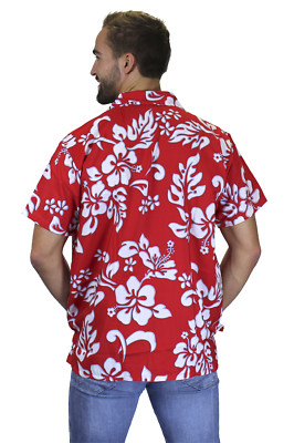 V.H.O. Funky Hawaiian Shirt - Short Sleeve, Orange, Size S (Unisex Fit, 100% Terivoile)