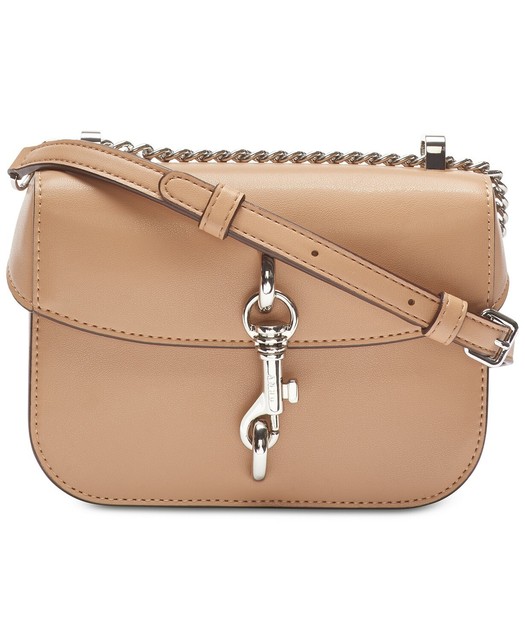 DKNY Ink Mini Leather Flap Crossbody Bag Beige eBay