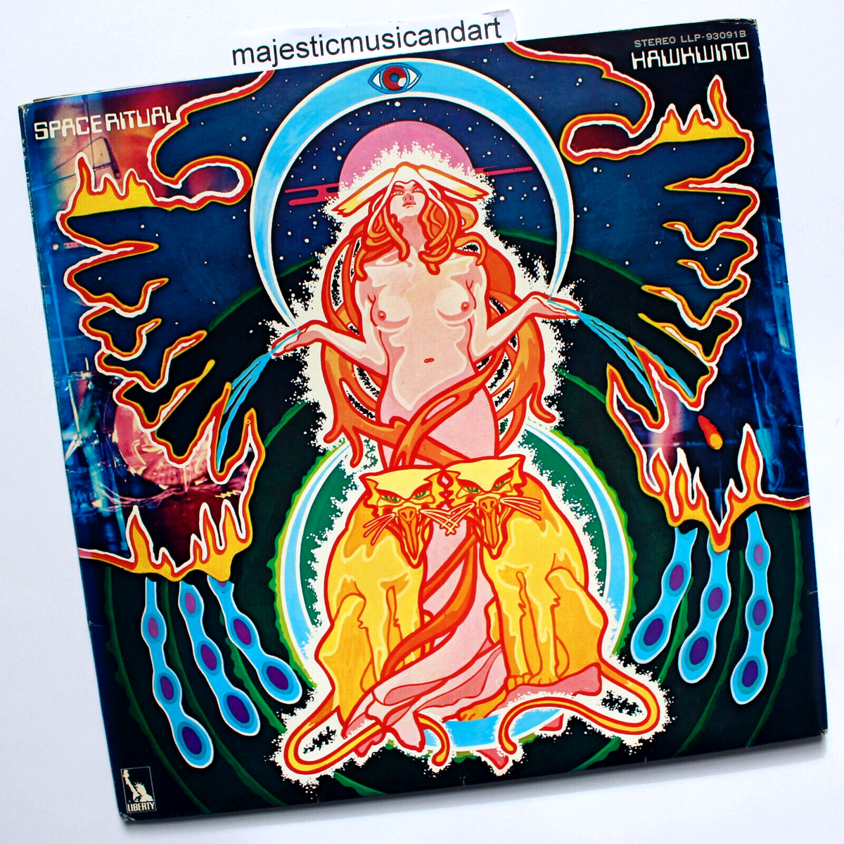 ORIGINAL 1973 POSTER COVER HAWKWIND SPACE RITUAL VINYL LP BOOK NM