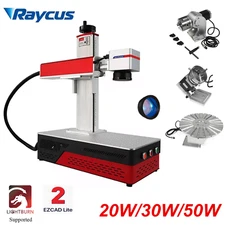 Raycus 20W 30W 50W Fiber Laser Marking Machine f/ Metal Engraver Lightburn/EZCAD