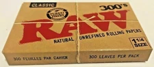 Raw 300's Classic Authentic Rolling Papers 1.25"  **FREE SHIPPING**
