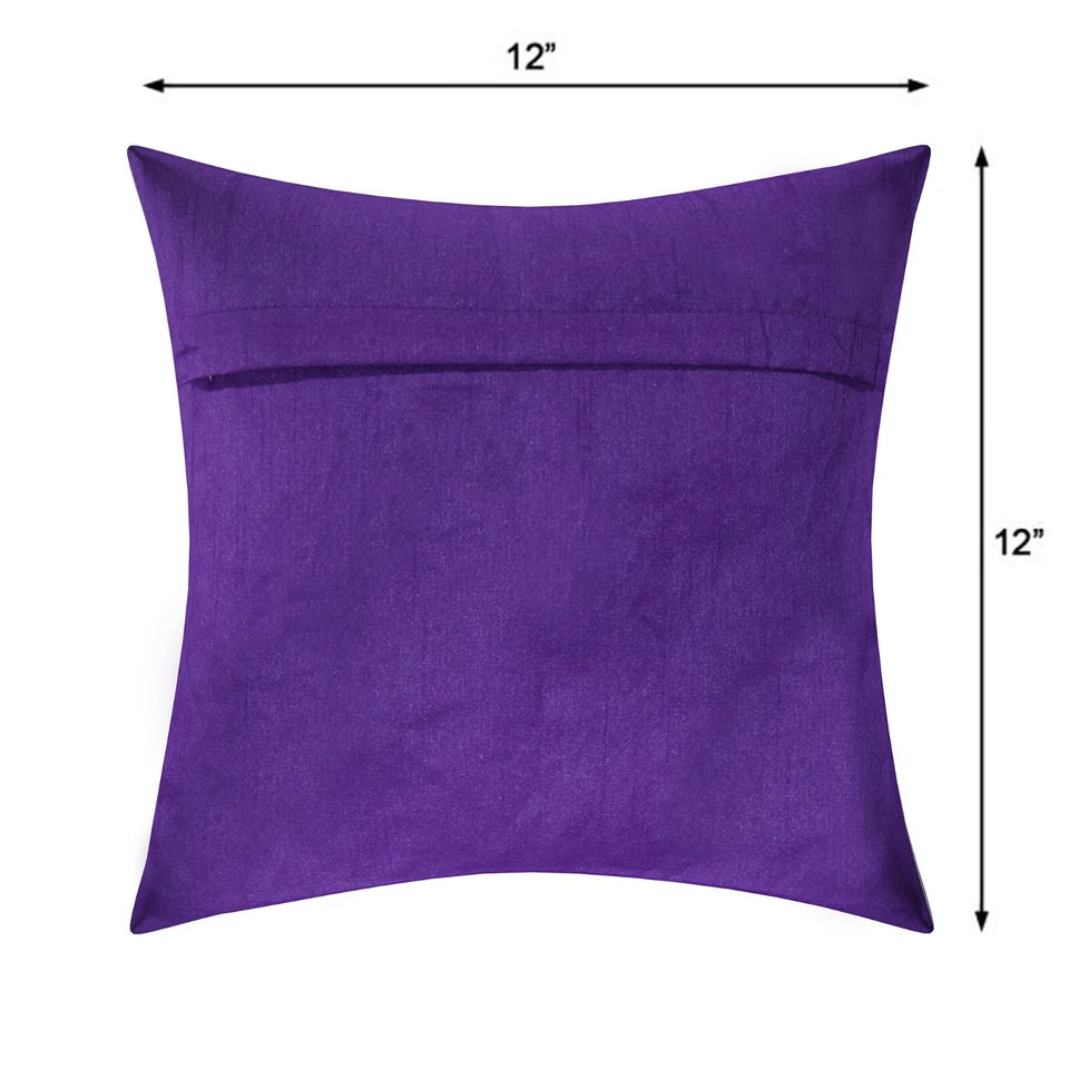 Funda de almohada de seda brocado pavo real Navidad india funda de cojín decorativa tiro 12 pulgadas Foto 3 de 4