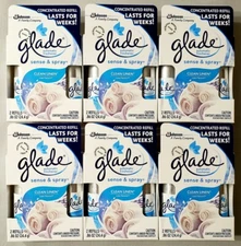 12 Glade Sense & Spray Automatic Freshener Refills CLEAN LINEN (6 Twin Packs)