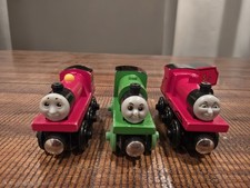 Thomas Wooden Train Lot Percy #6 James #5 2000 Mike Engine 2001 Learning Curve